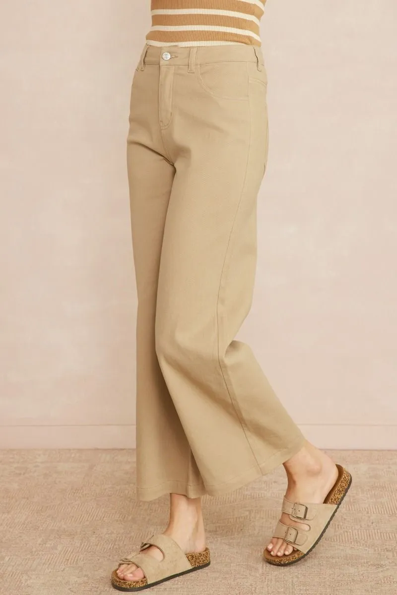 Wide Leg Denim {Tan}