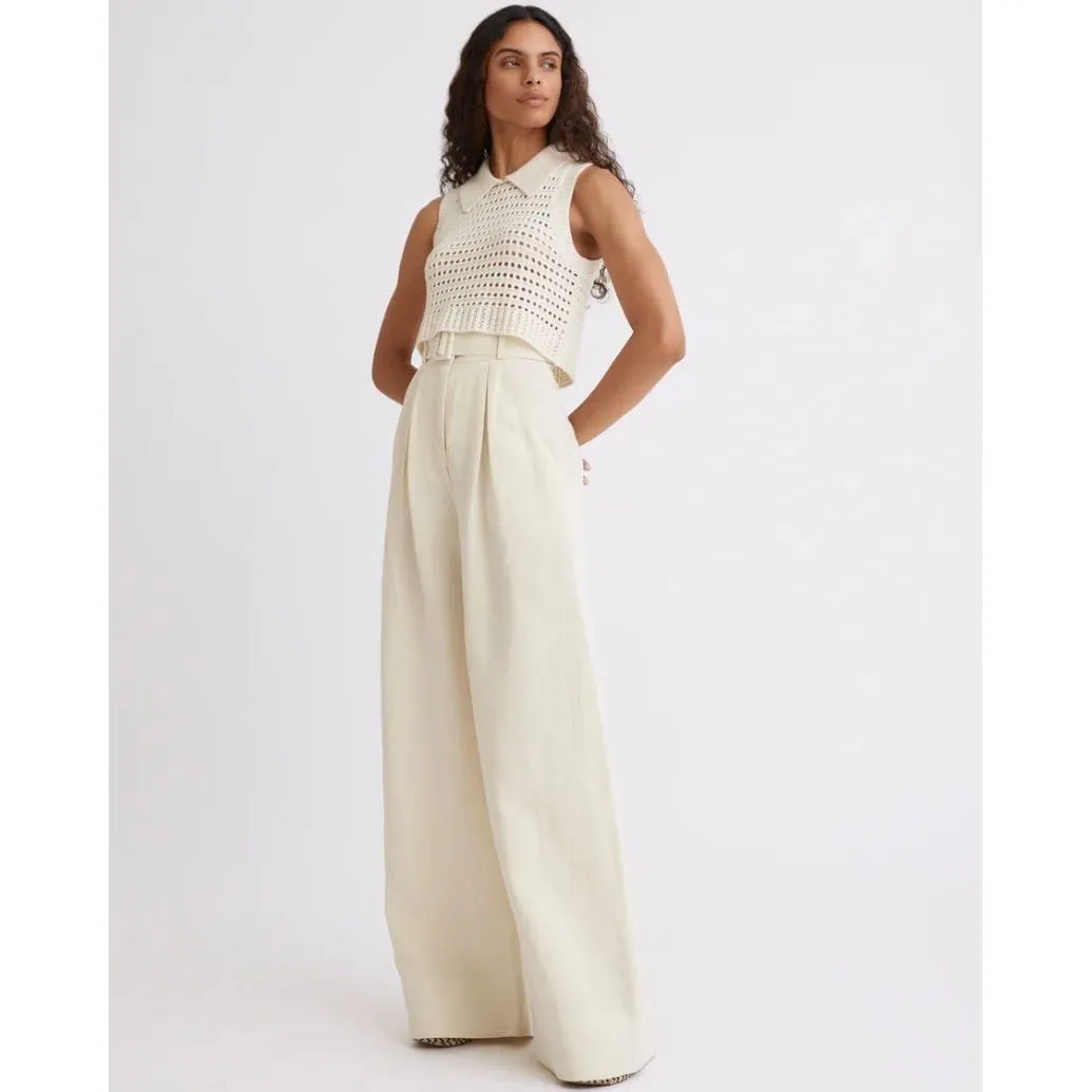 WIDE LEG PLEATED PANT