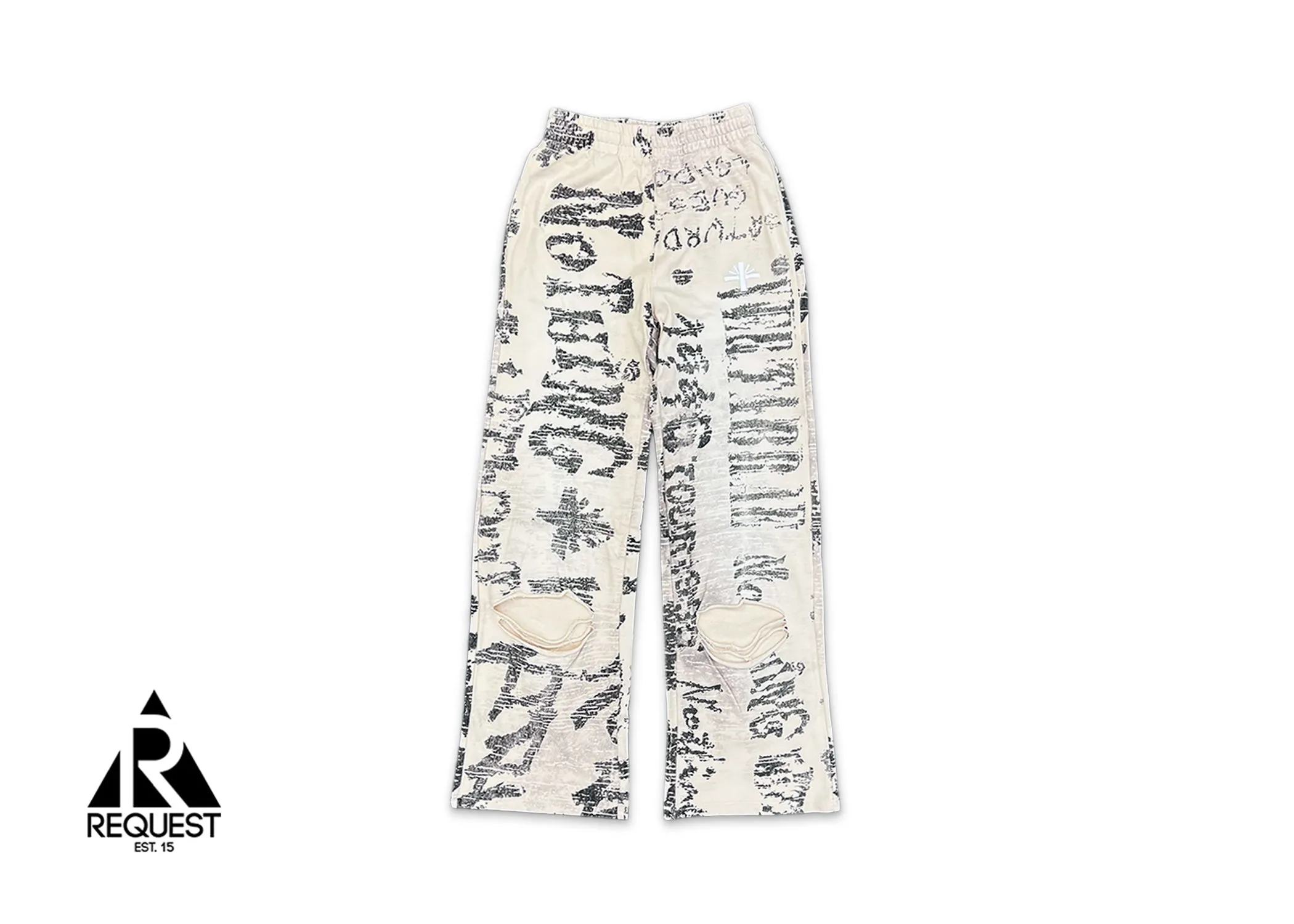 Wide Leg Sweatpants "Ivory Graffiti"
