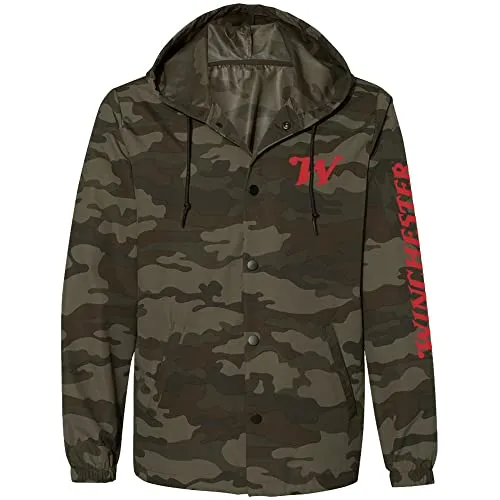 Winchester Legend - Red W Patch - Hooded Windbreaker Coaches Jacket