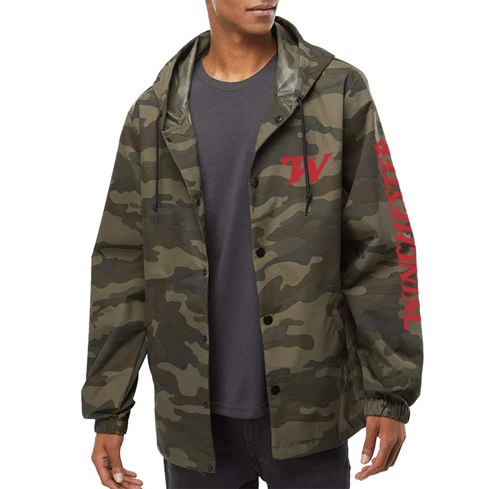 Winchester Legend - Red W Patch - Hooded Windbreaker Coaches Jacket