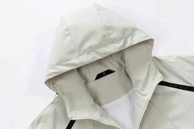 Windproof and Stain-resistant Zip-up Rain Coat for Men