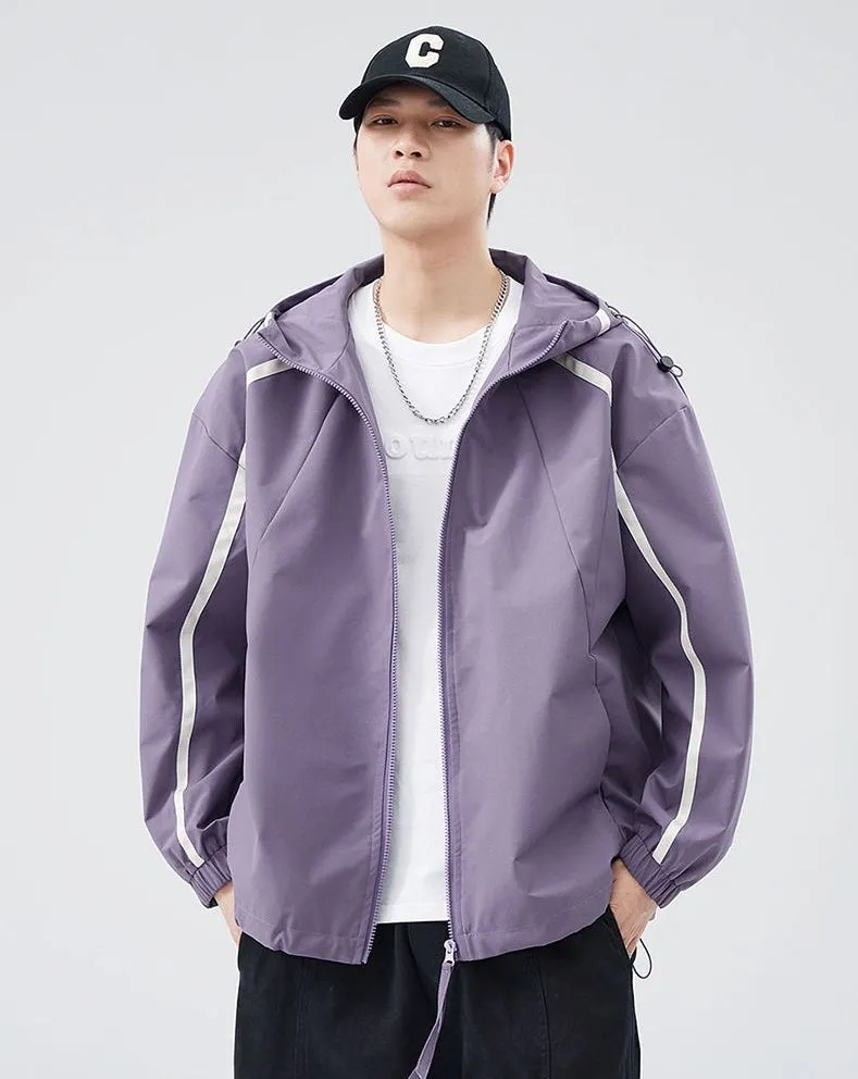 Windproof and Stain-resistant Zip-up Rain Coat for Men