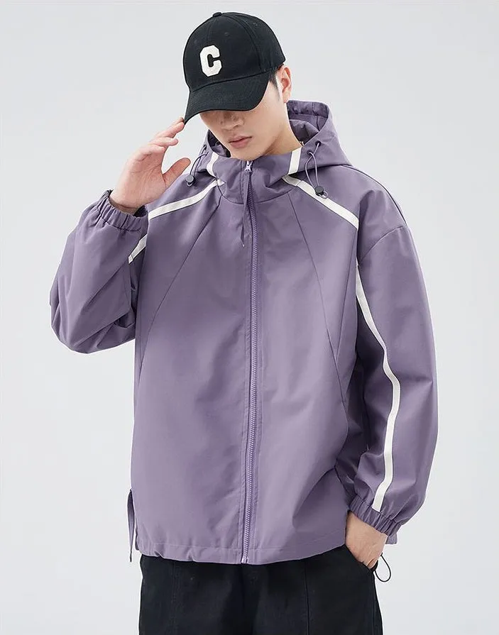 Windproof and Stain-resistant Zip-up Rain Coat for Men
