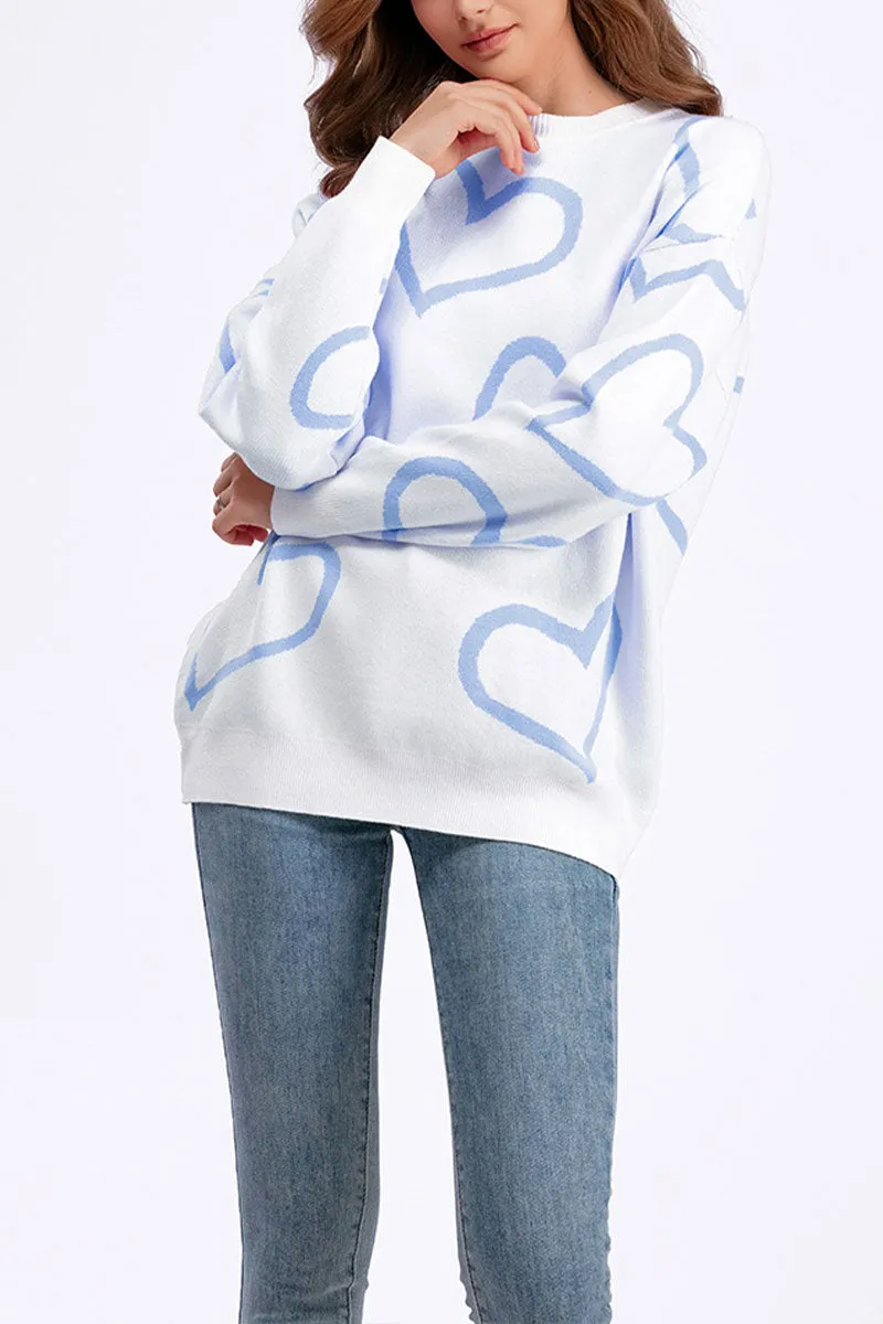 WJ0477 Hearts Pullover Sweater