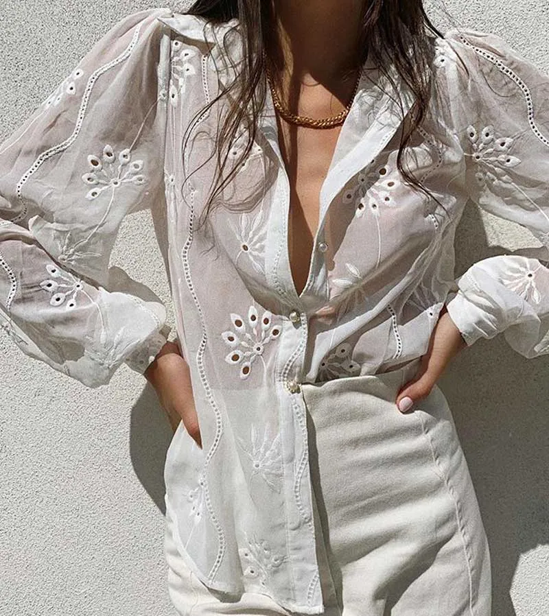 Women Fashion Casual Simple Blouses