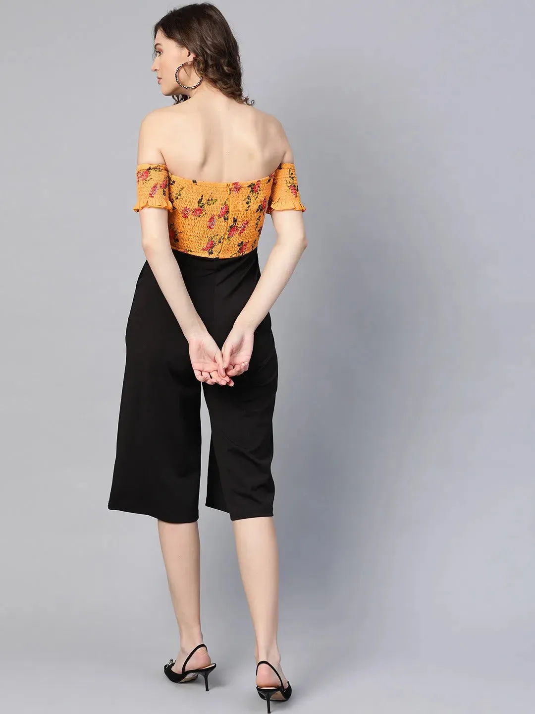 Women Printed Mustard Jumpsuits & Sets