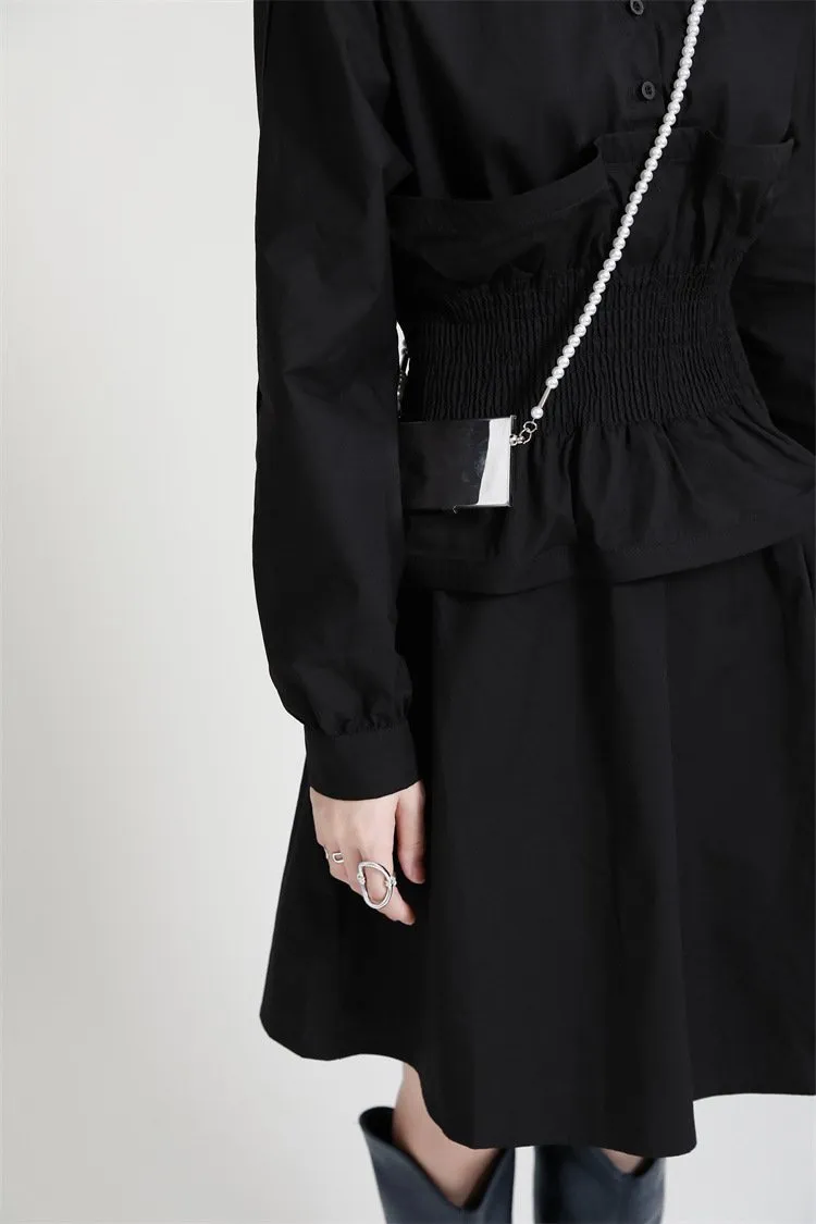 Women Ruffled Slim Waist Long Sleeves Fall Dresses