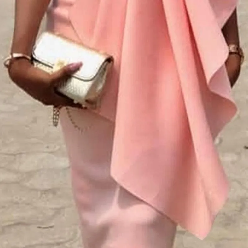 Women Sexy Strapless Ruffled Dresses