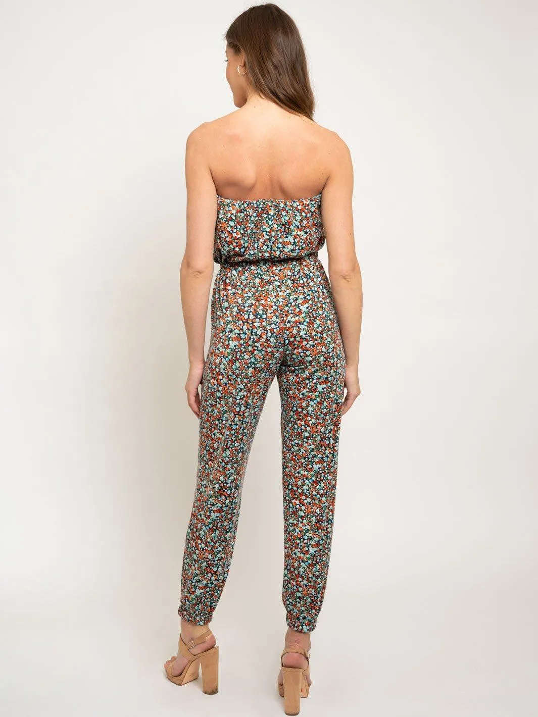 WOMEN'S DITZY PRINT TUBE JUMPSUIT