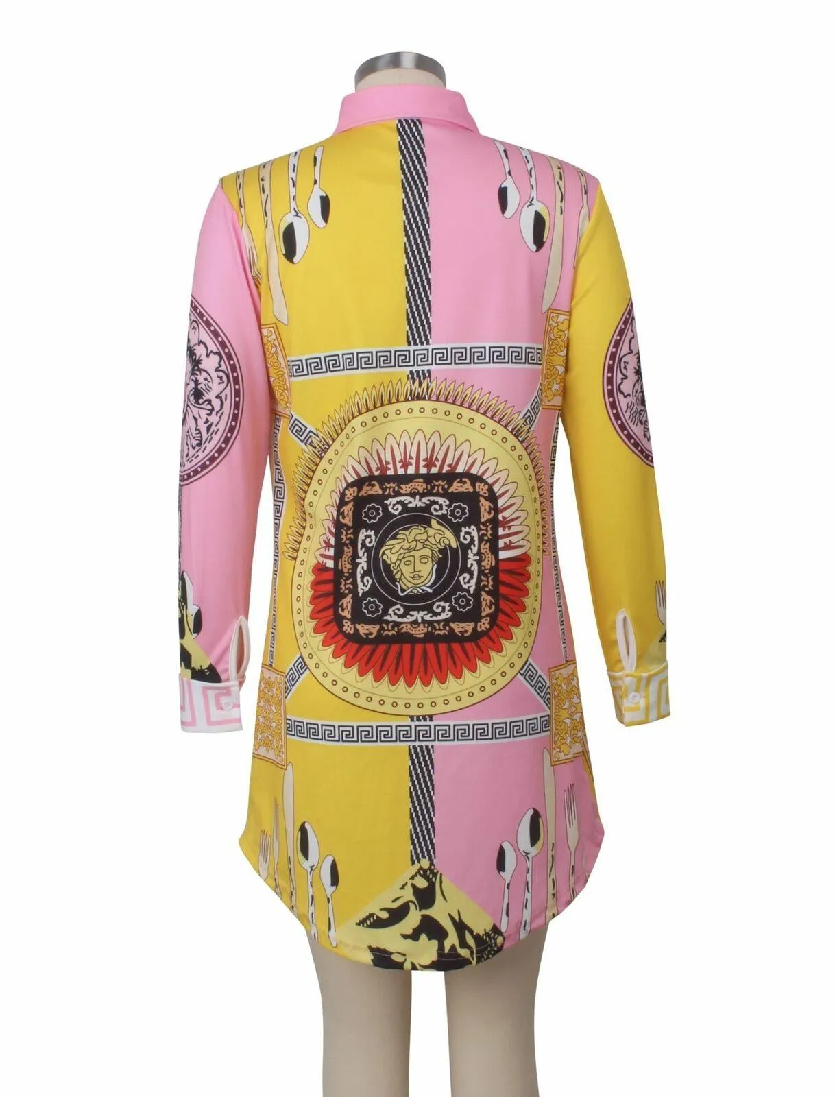 Womens Long Sleeve Mini Shirt Dress