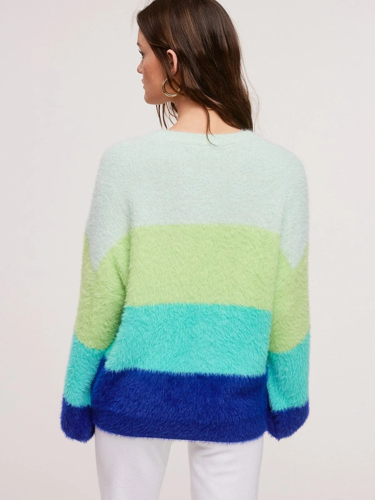 WOMENS LONG SLEEVE PULLOVER COLORBLOCK SWEATER