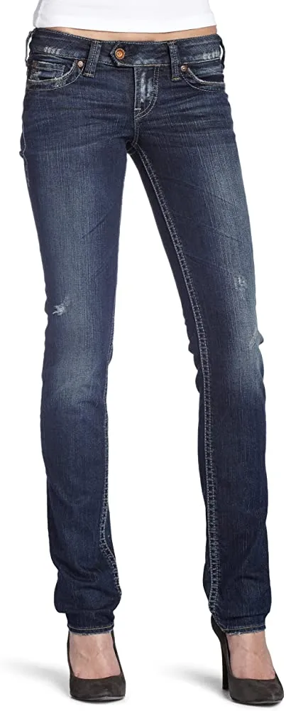WOMENS SIZE W28/L33  - SILVER JEANS, Tuesday Style, Low rise, Boot-cut, Ripped Knees EUC B6