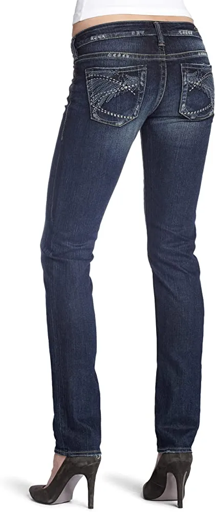 WOMENS SIZE W28/L33  - SILVER JEANS, Tuesday Style, Low rise, Boot-cut, Ripped Knees EUC B6