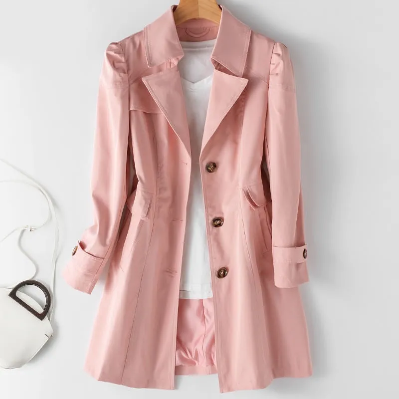 Women's Trench Coat /  Long Women Windbreaker Plus Size Trench Coat