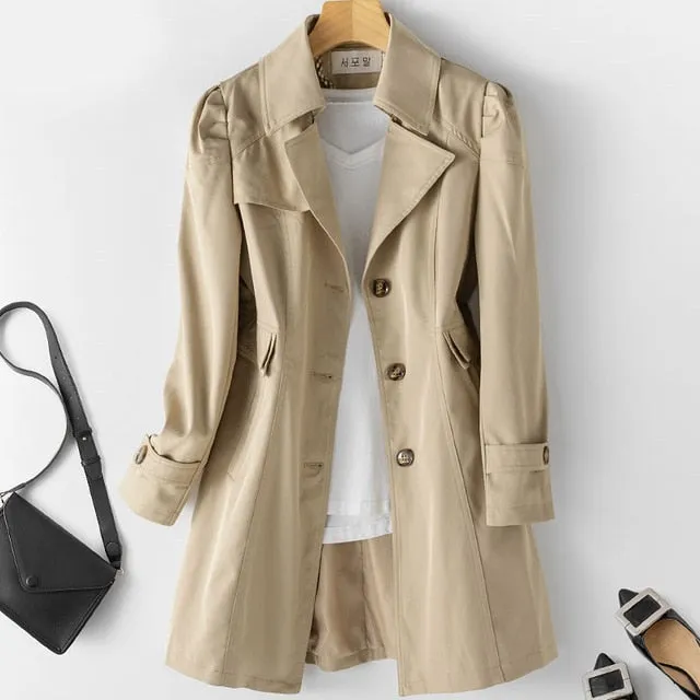 Women's Trench Coat /  Long Women Windbreaker Plus Size Trench Coat