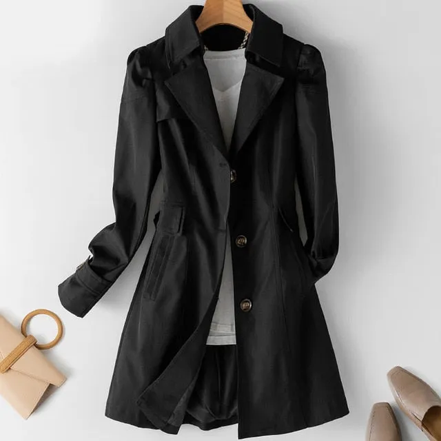 Women's Trench Coat /  Long Women Windbreaker Plus Size Trench Coat