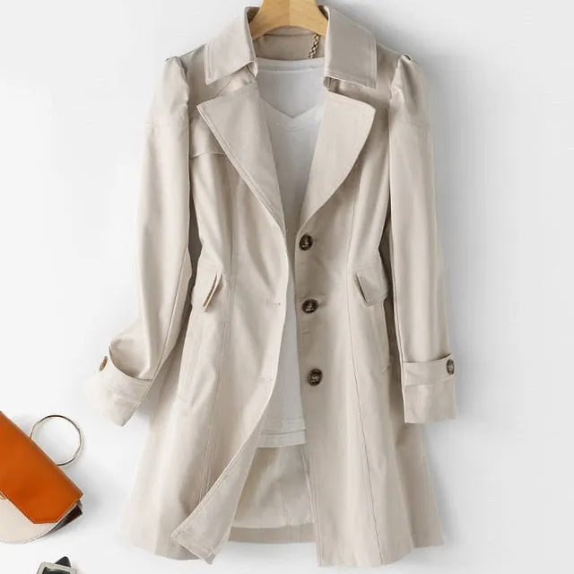 Women's Trench Coat /  Long Women Windbreaker Plus Size Trench Coat