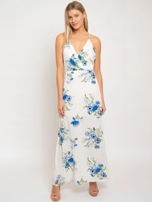 WOMEN'S WHITE FLORAL MAXI DRESS