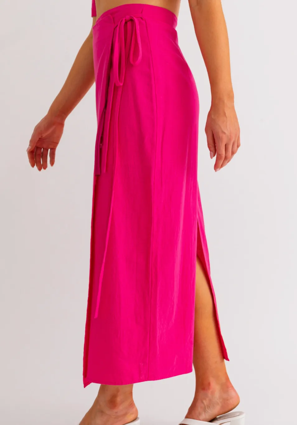 Wrap Slit Back Maxi Skirt