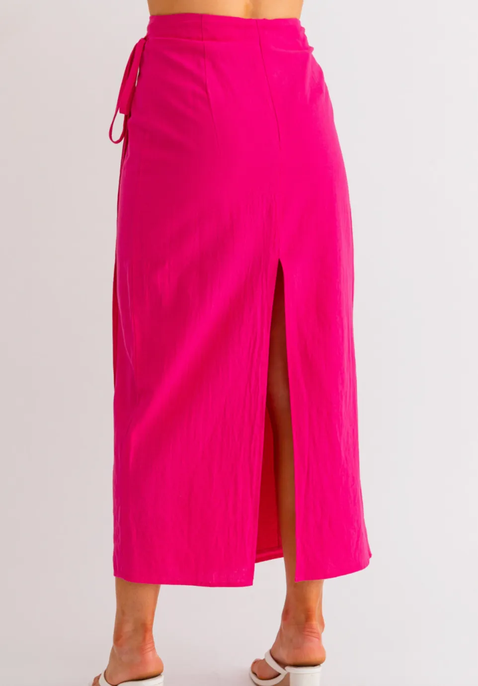 Wrap Slit Back Maxi Skirt