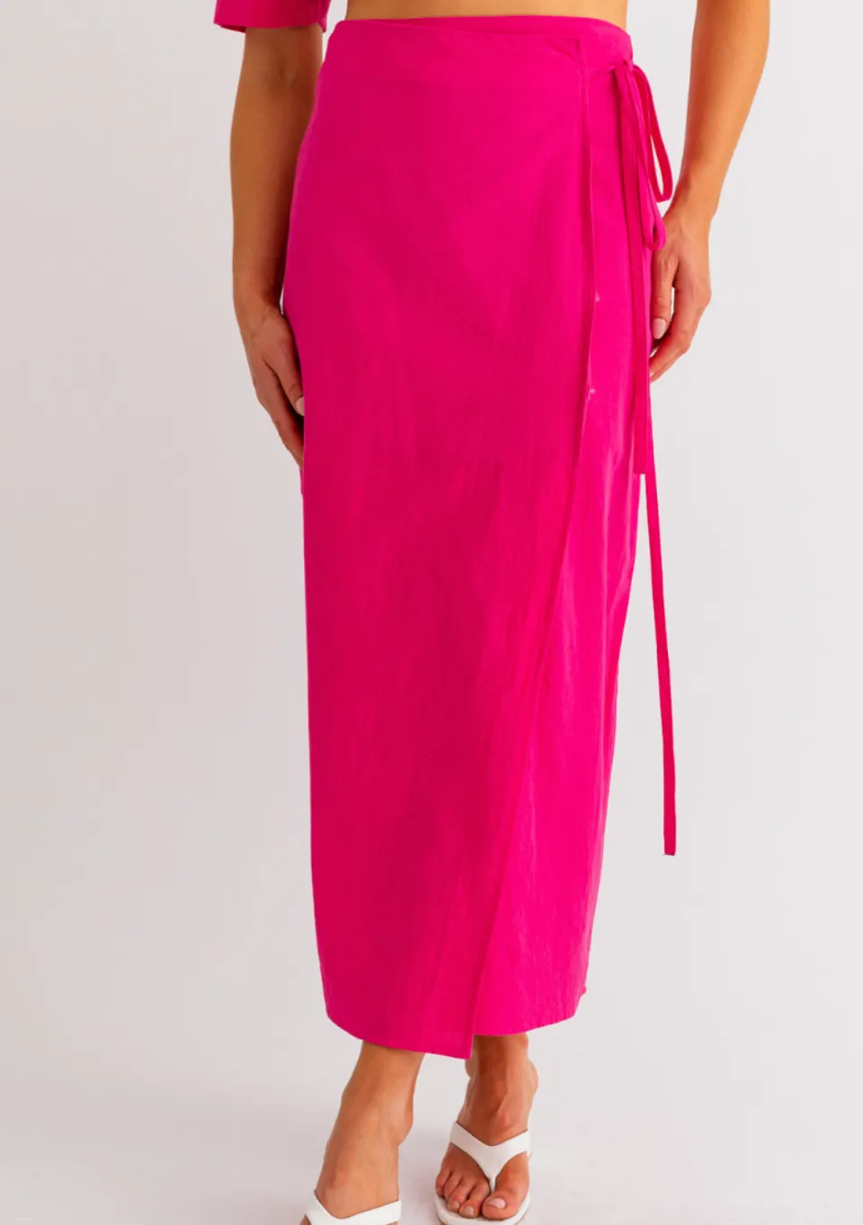Wrap Slit Back Maxi Skirt