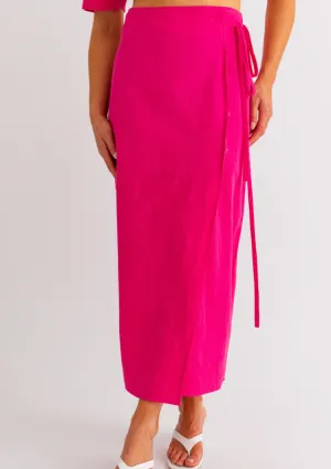 Wrap Slit Back Maxi Skirt