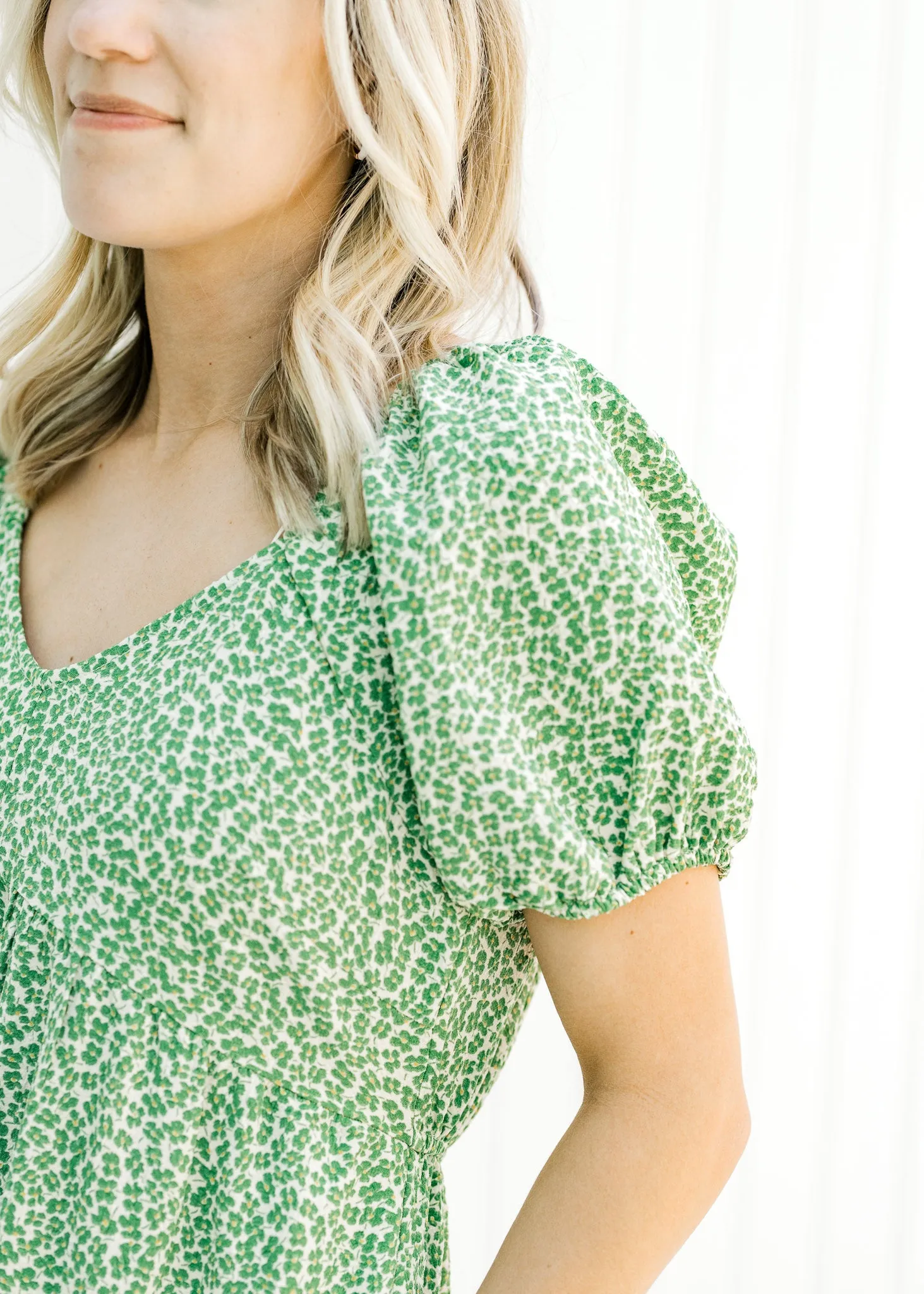 X Green Microfloral Maxi Dress