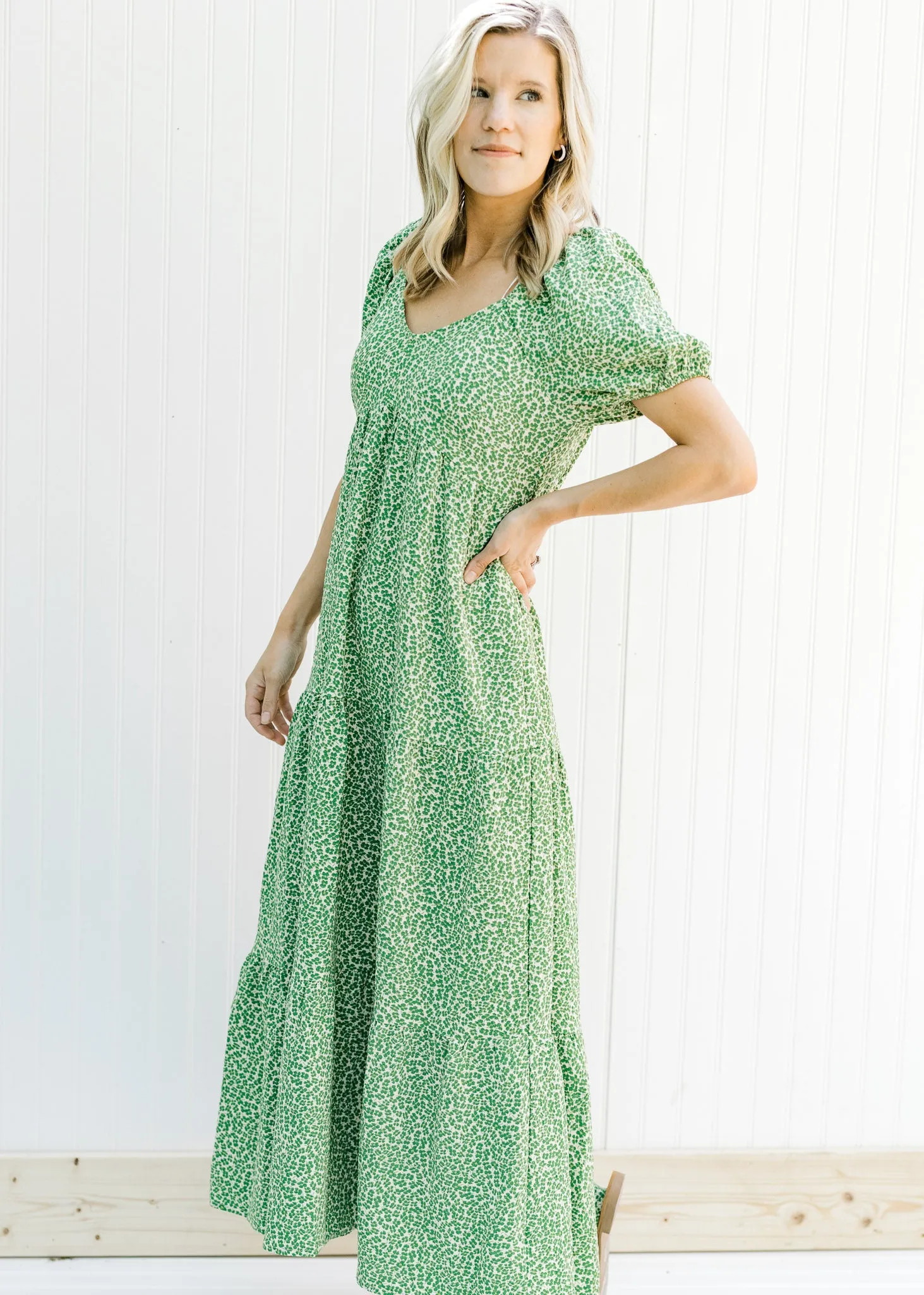 X Green Microfloral Maxi Dress