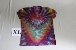 XL Ladies  V-Neck Incline Heart