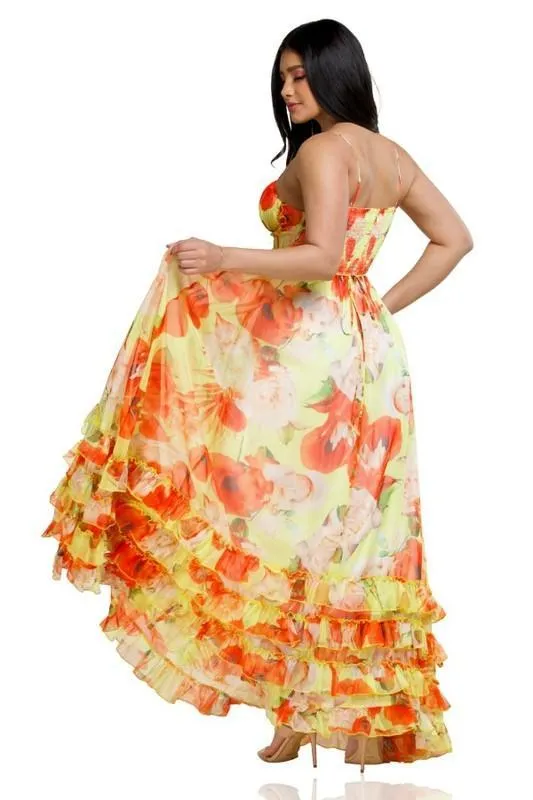 Yellow Poppy Maxi Dress