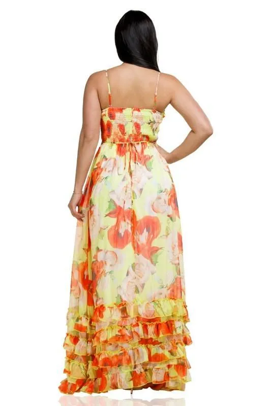 Yellow Poppy Maxi Dress