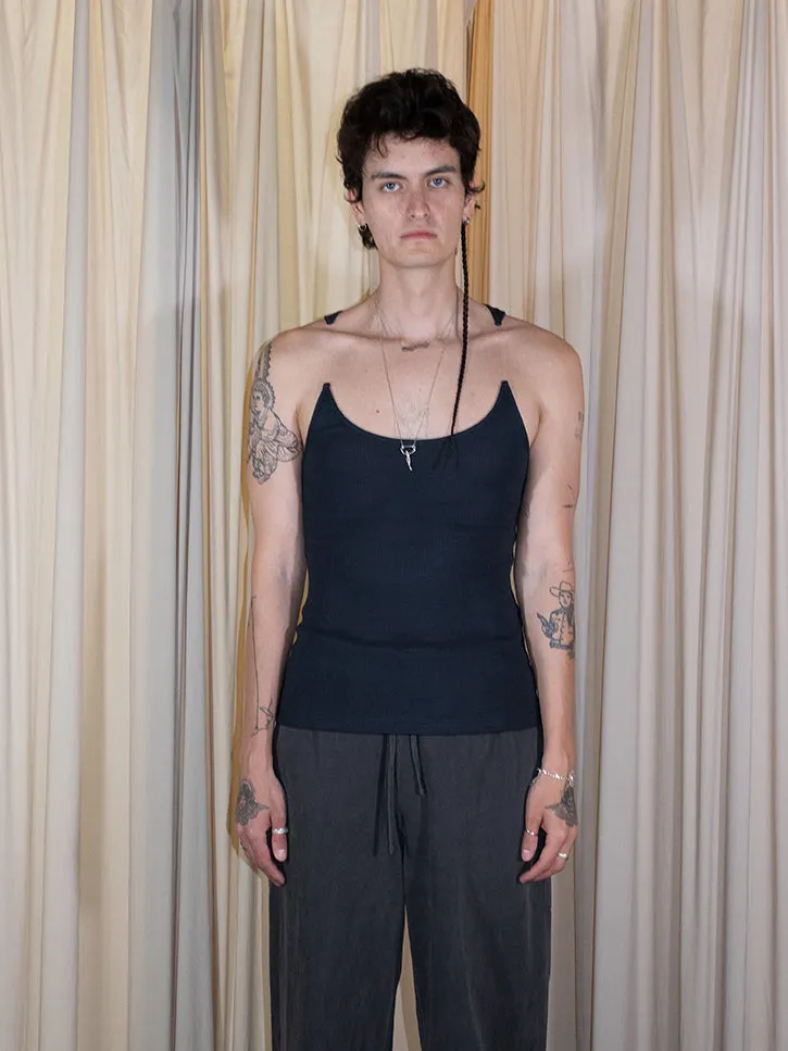 Y/Project Invisible Strap Tank Top, Vintage Black
