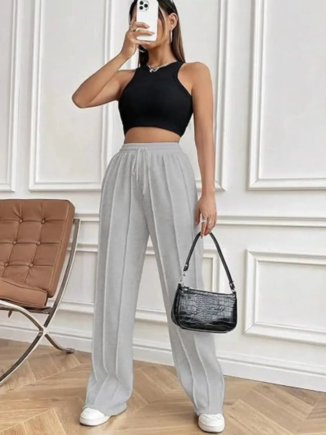 'Zahra' Drawstring Wide Leg Pants