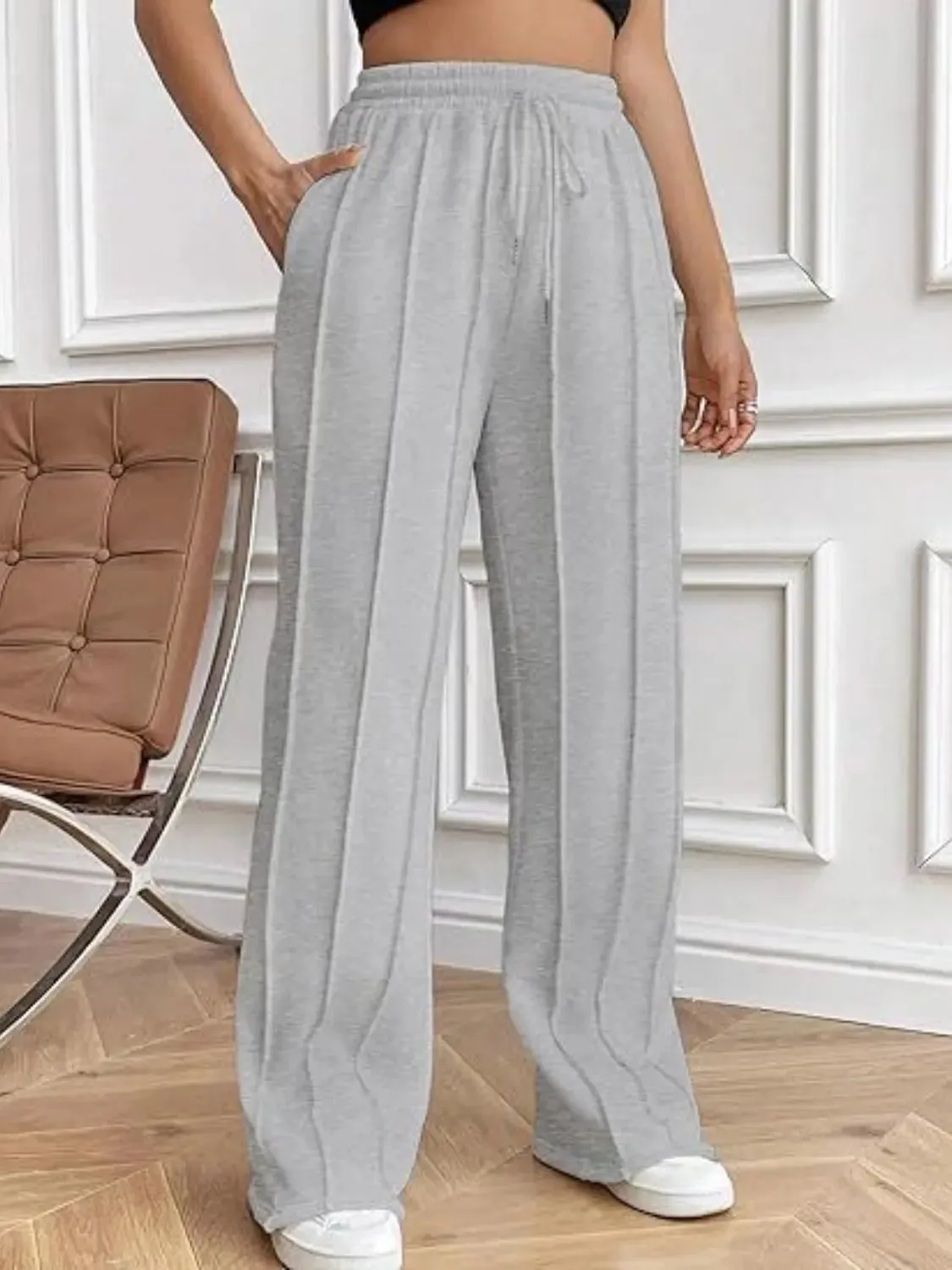 'Zahra' Drawstring Wide Leg Pants