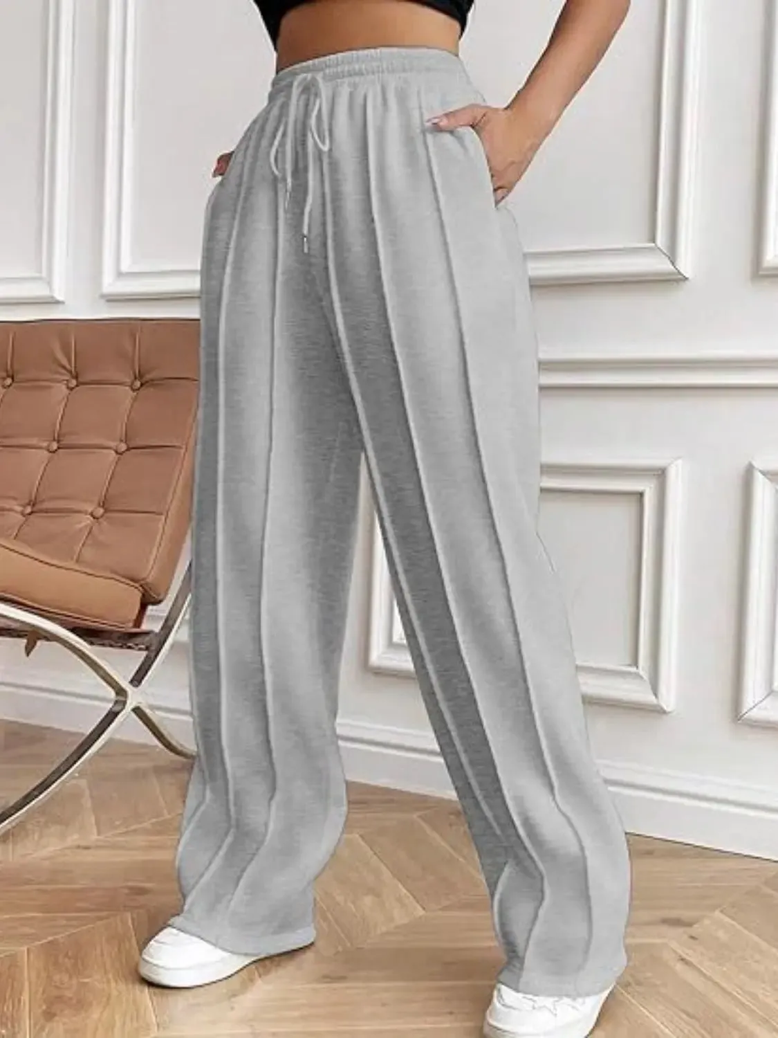 'Zahra' Drawstring Wide Leg Pants