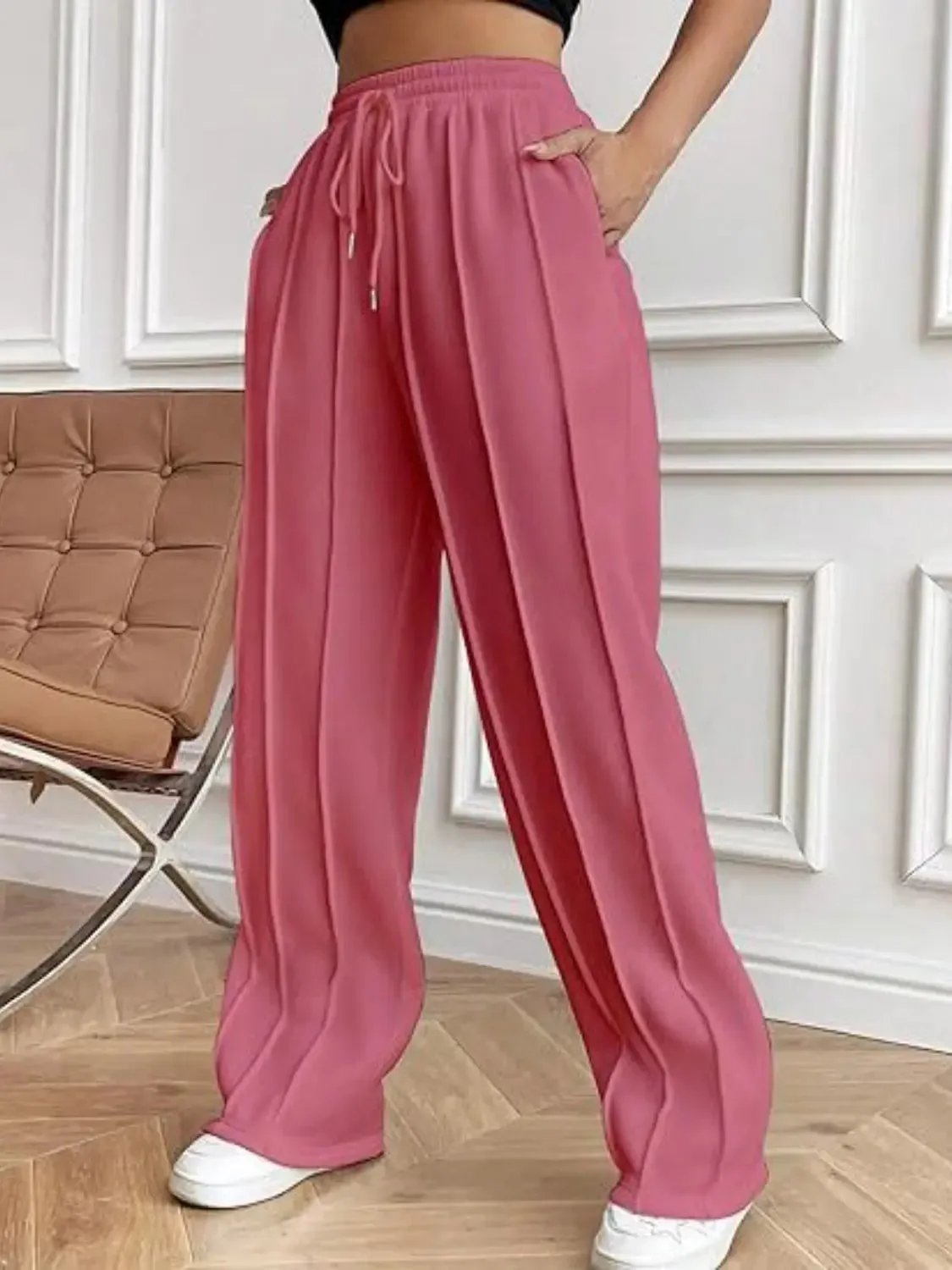 'Zahra' Drawstring Wide Leg Pants