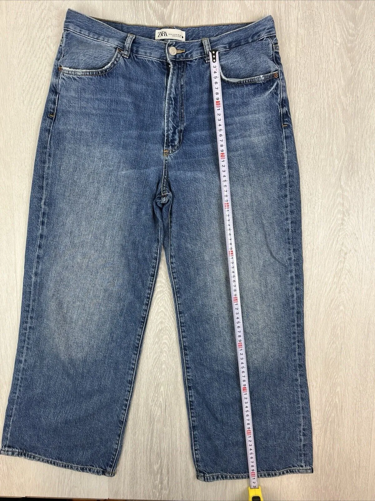 Zara Womens Medium Wash Blue The Pax Culotte Wide Fit Jeans Size 10 US