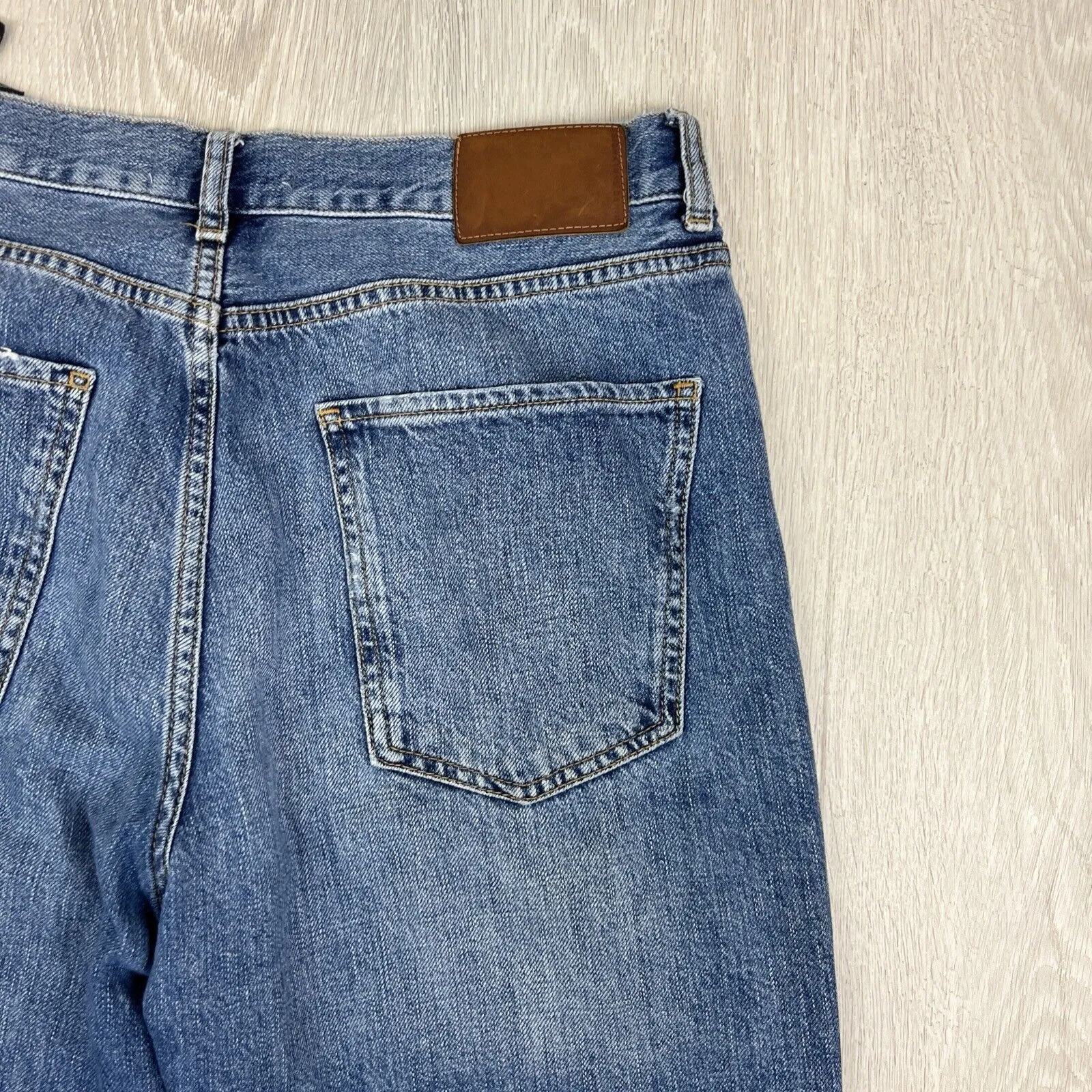 Zara Womens Medium Wash Blue The Pax Culotte Wide Fit Jeans Size 10 US